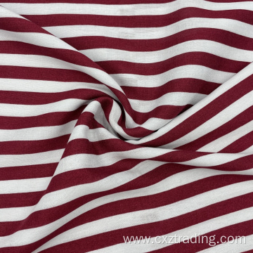 Stretch 90gsm Striped Pattern Pinting Rayon Fabric